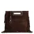 Manfield suede crossbody tas met franjes donkerbruin