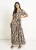 Chocoladebruine midi-jurk met zebraprint