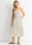 Streep Katoenen Bardot Smock Midi Jurk