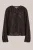 WE Fashion – Dames blouse met ballonmouwen en structuur – Regular fit – Donkerbruin –