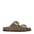 Scholl Noelle leren slippers met panterprint beige/zwart