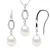 Normandië Versiering ketting en oorbellen Dangle Kralen Zoet Water White 925