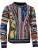Carlo Colucci Trui  navy / azuur / donkergeel / wit