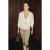 Ruimvallende gedrapeerde blouse met V-hals