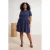 Trendyol Curve Dames Donkerblauw Effen Kort / Mini Kort Casual Skater Grote maten Jurk
