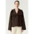 YAS trenchcoat met ruches – donkerbruin