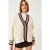 Geprinte Breikleding Cardigan met V-hals en Zakken