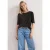 Street One Dames Basic Shirt met ronde hals in Unifarbe in Bruin