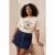 Trendyol Curve Dames Beige Grafisch Kort Relaxed fit Grote maten T-shirts