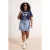 Trendyol Curve Dames Donkerblauw Grafisch Kort Relaxed fit Grote maten T-shirts