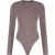 Malelions Women Crewneck Bodysuit | Stone Brown