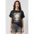 QS top met vleermuismouwen en print – zwart