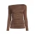 Anytime jersey top met gedrapeerd detail bruin