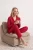 TRENDYOLMİLLA Dames 2-pack Rood Met grafische print Lang, Regular fit Pyjama- Sets