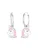 Lucardi Oorbellen ‘Statement’  pink / zwart / zilver / transparant / wit