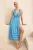 TRENDYOLMİLLA Dames Blauw Geometrisch patroon Maxi Mouwloos Strandkleding Skater Strandjurken
