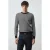 Mango Man katoenen regular fit gebreide geruite trui – marine