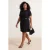 Trendyol Curve Dames Zwart Effen Kort / Mini Kort Casual Recht Grote maten Jurk