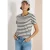 Cecil Dames Shirt met ronde hals en strepen in Groen