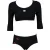 Arena W Icons Team Stripe Crop Top Two Pieces Black
