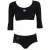 Arena W Icons Team Stripe Crop Top Two Pieces Black