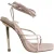 Chic Dames-sandalen met naaldhak van slangenleer (Crème)