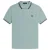 Fred Perry zwart lichtblauw poloshirt met dubbele getipte kraag