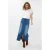 EsQualo Skirt Denim Long Slit Jeans Blue
