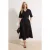 TRENDYOLMİLLA Dames Zwart Effen Midi Kort Casual Skater Jurken