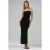 Glanzende Straploze Bodycon Maxi Jurk