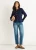 Marineblauw-gouden geribbeld gebreid vest