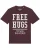Watapparel Shirt ‘ Free hugs to save the world ‘  donkerrood / wit