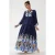 Geprinte Lange Mouwen Viscose Maxi Jurk