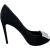 Louis Vuitton pumps met open neus en kristallen versiering in zwart satijn