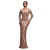 Lang Rok Mouwloos in Glittermesh met Bloemmotief Dames Goddiva