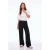 TRENDYOLMİLLA Dames Zwart Effen Wijde pijp Normale taille Broeken