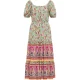 usha FESTIVAL paisley print midi jurk carnea