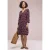 Street One Dames Knielange jurk met gespleten hals en print in Rood