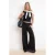 TRENDYOLMİLLA Dames Zwart Effen Wijde pijp Normale taille Broeken