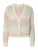 YAS Gebreid vest ‘YASSPACE’  lichtblauw / abrikoos / rosa / wit