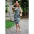 Topvintage exclusive ~ Natalia Tropical pencil jurk in wit en navy