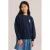 WE Fashion midi sweatjurk met tekst – donkerblauw/lichtblauw