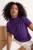 Trendyol Curve Dames Paars Effen Kort Getailleerd Grote maten Blouses