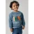 NAME IT MINI rechtvallende sweater met patches en print – grijsblauw