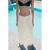 Mango wide leg broek met linnen – beige