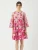 YAS Jurk  olijfgroen / pastellila / pink / rood
