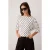 TRENDYOLMİLLA Dames Ecru Stippen Driekwart mouw Regular fit T-shirts