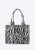 Wittchen Dames jacquard shopper met kwastje, wit en zwart