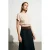 Dames Modal Blend Uitsnijding Crew Neck Blouse