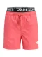 Jack & Jones Junior Zwemshorts ‘JPSTMAUI’  koraal / zwart / wit